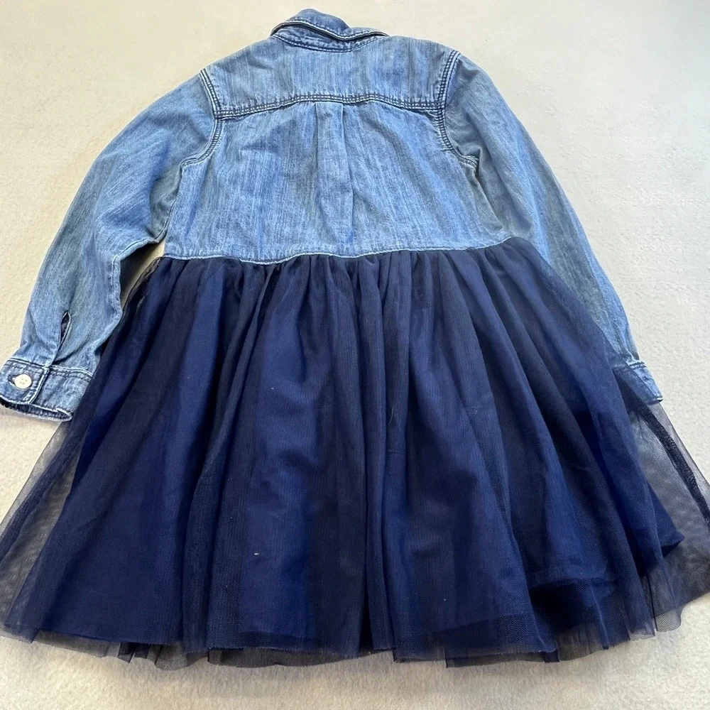 OshKosh Bgosh Toddler Girls 3T Denim and Navy Tulle Tutu Dress Cowgirl Princess